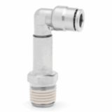 12454 - Extended swivel elbow, adaptor O/D tube to male NPTF thread